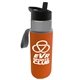 a smoke bottle & black lid & orange insulator the wave - 24 oz tritan(tm) bottle with flip straw lid and insulator caddy