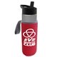 a smoke bottle & black lid & red insulator the wave - 24 oz tritan(tm) bottle with flip straw lid and insulator caddy