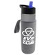 a smoke bottle & blue lid & heather gray insulator the wave - 24 oz tritan(tm) bottle with flip straw lid and insulator caddy