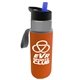 a smoke bottle & blue lid & orange insulator the wave - 24 oz tritan(tm) bottle with flip straw lid and insulator caddy