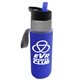 a smoke bottle & blue lid & blue insulator the wave - 24 oz tritan(tm) bottle with flip straw lid and insulator caddy