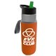 a smoke bottle & green lid & orange insulator the wave - 24 oz tritan(tm) bottle with flip straw lid and insulator caddy