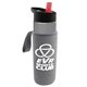 a smoke bottle & red lid & heather gray insulator the wave - 24 oz tritan(tm) bottle with flip straw lid and insulator caddy