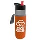 a smoke bottle & red lid & orange insulator the wave - 24 oz tritan(tm) bottle with flip straw lid and insulator caddy