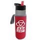 a smoke bottle & red lid & red insulator the wave - 24 oz tritan(tm) bottle with flip straw lid and insulator caddy