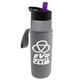 a smoke bottle & violet lid & heather gray insulator the wave - 24 oz tritan(tm) bottle with flip straw lid and insulator caddy