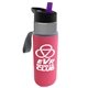 a smoke bottle & violet lid & hot pink insulator the wave - 24 oz tritan(tm) bottle with flip straw lid and insulator caddy