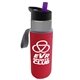 a smoke bottle & violet lid & red insulator the wave - 24 oz tritan(tm) bottle with flip straw lid and insulator caddy