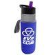 a smoke bottle & violet lid & blue insulator the wave - 24 oz tritan(tm) bottle with flip straw lid and insulator caddy