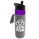 a violet bottle & black lid & heather gray insulator the wave - 24 oz tritan(tm) bottle with flip straw lid and insulator caddy