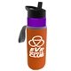 a violet bottle & black lid & orange insulator the wave - 24 oz tritan(tm) bottle with flip straw lid and insulator caddy