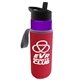 a violet bottle & black lid & red insulator the wave - 24 oz tritan(tm) bottle with flip straw lid and insulator caddy