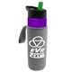 a violet bottle & green lid & heather gray insulator the wave - 24 oz tritan(tm) bottle with flip straw lid and insulator caddy