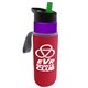 a violet bottle & green lid & red insulator the wave - 24 oz tritan(tm) bottle with flip straw lid and insulator caddy