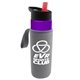 a violet bottle & red lid & heather gray insulator the wave - 24 oz tritan(tm) bottle with flip straw lid and insulator caddy