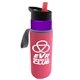 a violet bottle & red lid & hot pink insulator the wave - 24 oz tritan(tm) bottle with flip straw lid and insulator caddy