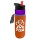 a violet bottle & red lid & orange insulator the wave - 24 oz tritan(tm) bottle with flip straw lid and insulator caddy