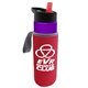 a violet bottle & red lid & red insulator the wave - 24 oz tritan(tm) bottle with flip straw lid and insulator caddy