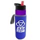 a violet bottle & red lid & blue insulator the wave - 24 oz tritan(tm) bottle with flip straw lid and insulator caddy