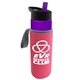 a violet bottle & violet lid & hot pink insulator the wave - 24 oz tritan(tm) bottle with flip straw lid and insulator caddy
