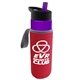 a violet bottle & violet lid & red insulator the wave - 24 oz tritan(tm) bottle with flip straw lid and insulator caddy