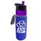 a violet bottle & violet lid & blue insulator the wave - 24 oz tritan(tm) bottle with flip straw lid and insulator caddy