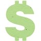 a green dollar sign seed shape bookmark
