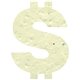 a cream dollar sign seed shape bookmark