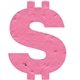 a hot pink dollar sign seed shape bookmark