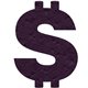 a purple dollar sign seed shape bookmark