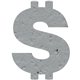 a dove gray dollar sign seed shape bookmark