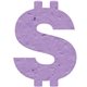 a lavender dollar sign seed shape bookmark