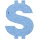 a cornflower blue dollar sign seed shape bookmark