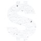 a white dollar sign seed shape bookmark