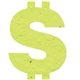 a lime green dollar sign seed shape bookmark
