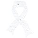 a white ribbon seed shape bookmark