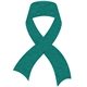 a teal ribbon seed shape bookmark