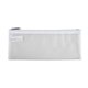 aerial view a frost white 8-1/4 w x 3-3/8 h zipper vinyl pencil and accessories pouch, image 1 of 9