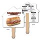 aerial view a white house shape hand fan, full color digital, image 1 of 3