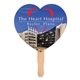 a white heart shape hand fan, full color digital