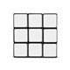 aerial view a multicolor 9- panel full stock custom rubiks cube, image 1 of 4