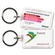 aerial view a clear stock shape acrylic key ring - 1 3/8 x 2 1/8 rectangle, image 1 of 4