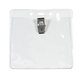 a clear badge pouch w / bulldog clip - 4 /18 x 3 7/8