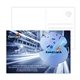 a white post card with full color dollar sign coaster