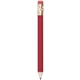 aerial view a red round wooden golf pencil with eraser, image 1 of 2