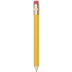aerial view a yellow round wooden golf pencil with eraser, image 1 of 2