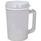 aerial view a granite with white inner and choice of lid 22 oz insulated mug, image 1 of 2