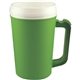 aerial view a lime with white inner and lid 22 oz insulated mug, image 1 of 2