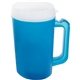 aerial view a translucent blue with frosted inner and lid 22 oz insulated mug, image 1 of 2