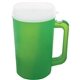 aerial view a electric green wiht frosted inner and lid 22 oz insulated mug, image 1 of 2